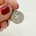 Load image into Gallery viewer, DC326. Diamond Sterling Silver Round Cross Charm
