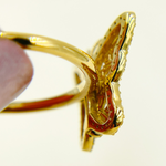 Load image into Gallery viewer, 14K Solid Gold Butterfly Diamond Ring.
