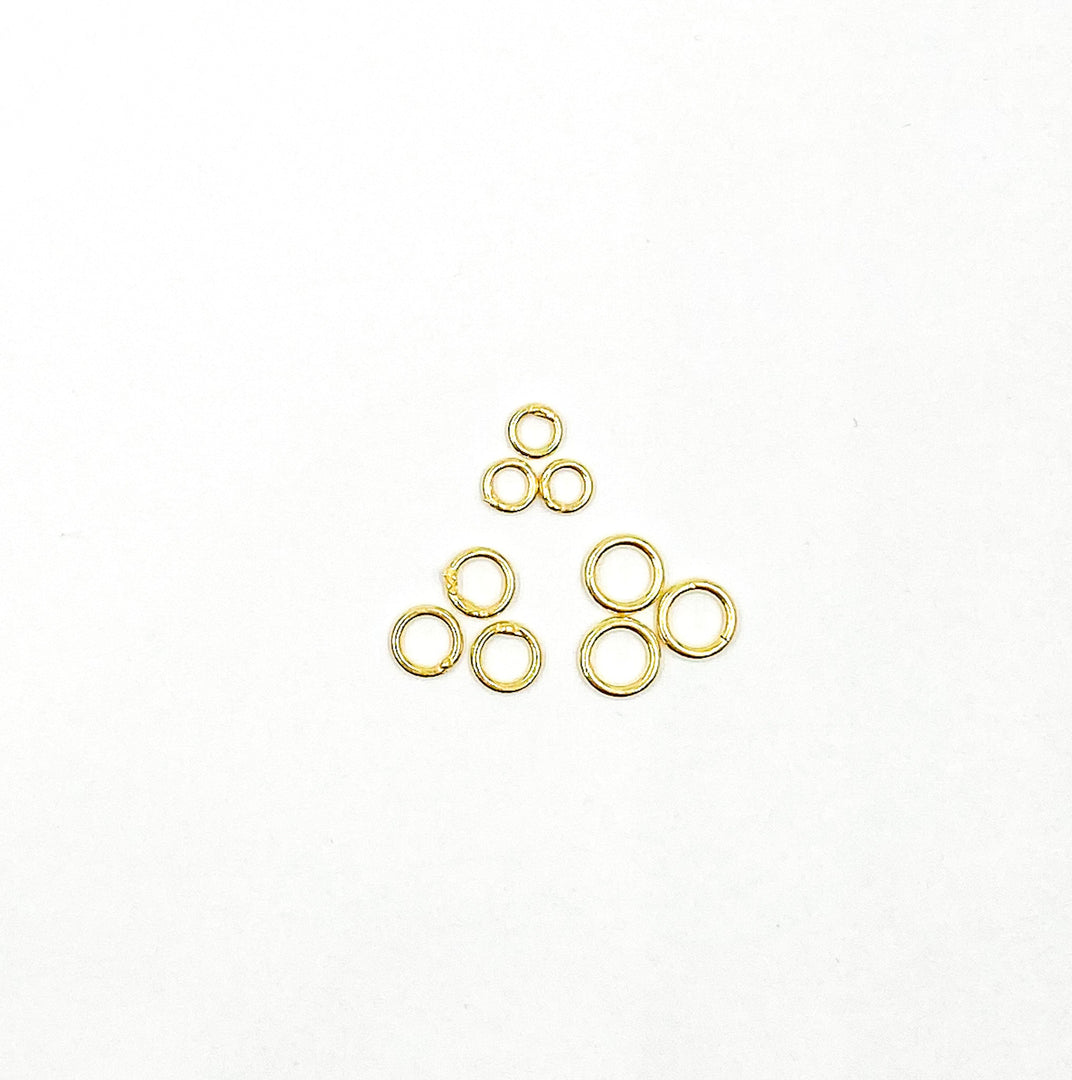 Gold Plated 925 Sterling Silver Open Jump Rings 20 Gauge 4,5 & 6mm. GPJRO