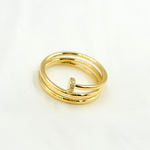 Load image into Gallery viewer, 14K Solid Yellow Gold Diamond Sprial Ring.