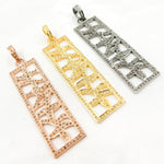 Load image into Gallery viewer, DP167. Diamond Sterling Silver Rectangle Pendant