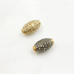Load image into Gallery viewer, DC821. Diamond & Sterling Silver Barrel Bead