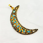 Load image into Gallery viewer, DSP031. Diamond Sterling Silver Moon Shape Pendant with Gemstone