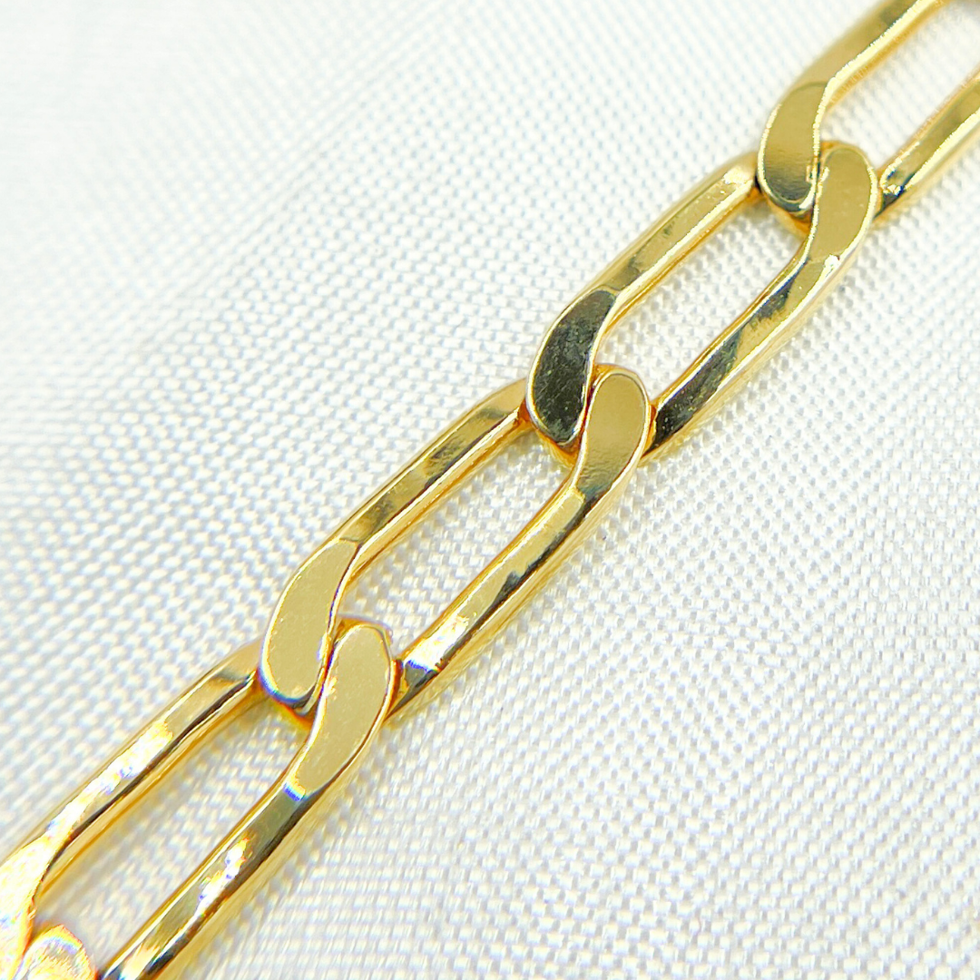 Z61GP. Gold Plated 925 Sterling Silver Ultra Flat Paperclip Link Chain