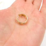 Load image into Gallery viewer, 14K Solid Gold Diamond Fancy Round Hoops