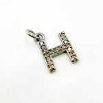 Load image into Gallery viewer, DC537. Diamond Sterling Silver Letter "H" Charm