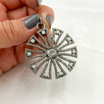 Load image into Gallery viewer, DP281. Diamond & Sterling Silver Fancy Shape Pendant with Polki Diamond and Gemstone