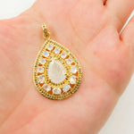Load image into Gallery viewer, DSP068. Diamond Silver Gemstone Drop Pendant