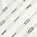Load image into Gallery viewer, V4SB1. Black Rhodium & White Silver Diamond Cut Paperclip Chain