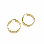Load image into Gallery viewer, GER158. 14K Solid Gold Hollow Flat Hoop with Roman Number
