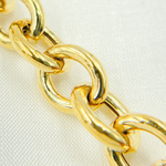 Load image into Gallery viewer, Gold Plated Sterling Silver Hollow Smooth Oval Link Chains