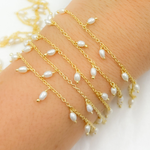 Load image into Gallery viewer, Pearl Dangle Gold Plated 925 Sterling Silver Wire Chain