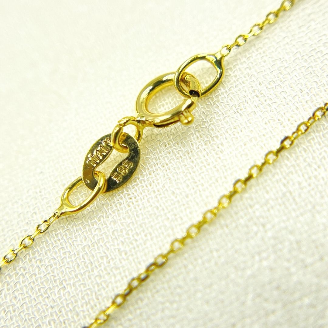 018SP3. 14K Solid Gold Wheat Chain