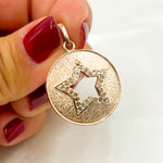 Load image into Gallery viewer, DP371. Diamond Silver Round Star Pendant