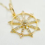 Load image into Gallery viewer, GDP646. 14K Solid Gold Circle Charm with Diamond and Gemstone