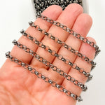 Load image into Gallery viewer, Silver Black Rhodium Rolo Chain