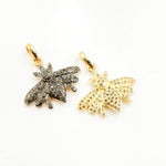 Load image into Gallery viewer, DC022. Diamond Sterling Silver Bee Pendant