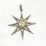 Load image into Gallery viewer, DP401. Diamond Silver Star Pendant with Polki Diamond