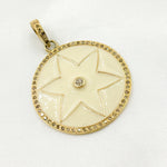 Load image into Gallery viewer, Silver Round Flower Enamel Pendant