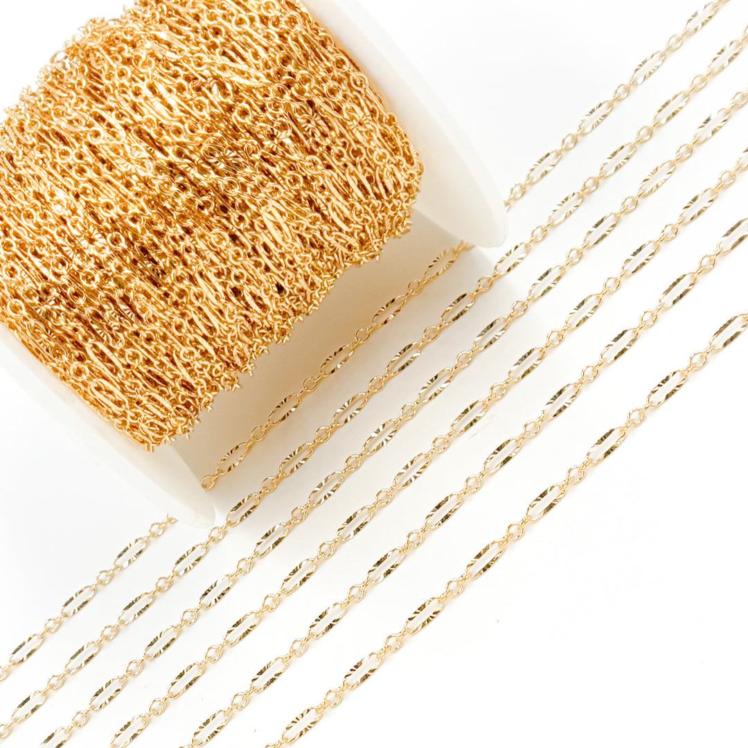 Solid Gold Filled Diamond Cut Marina Link Chain