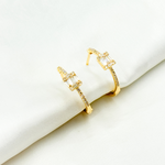 Load image into Gallery viewer, EHG57036. 14k Solid Gold Diamond Baguette Oval Hoops