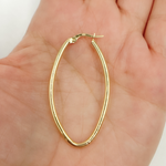 Load image into Gallery viewer, GER53. 14K Solid Gold Oval Shape Hollow Hoop Earrings