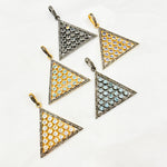 Load image into Gallery viewer, DSP015. Diamond Silver Gemstone Triangle Pendant