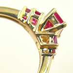 Load image into Gallery viewer, 14K Solid Yellow Gold Ruby Cluster Ring.