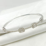 Load image into Gallery viewer, BNL68161. 14K White Solid Gold Diamond Bangle