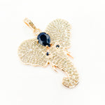 Load image into Gallery viewer, DP258. Diamond Sterling Silver Elephant Head Pendant with Gemstone