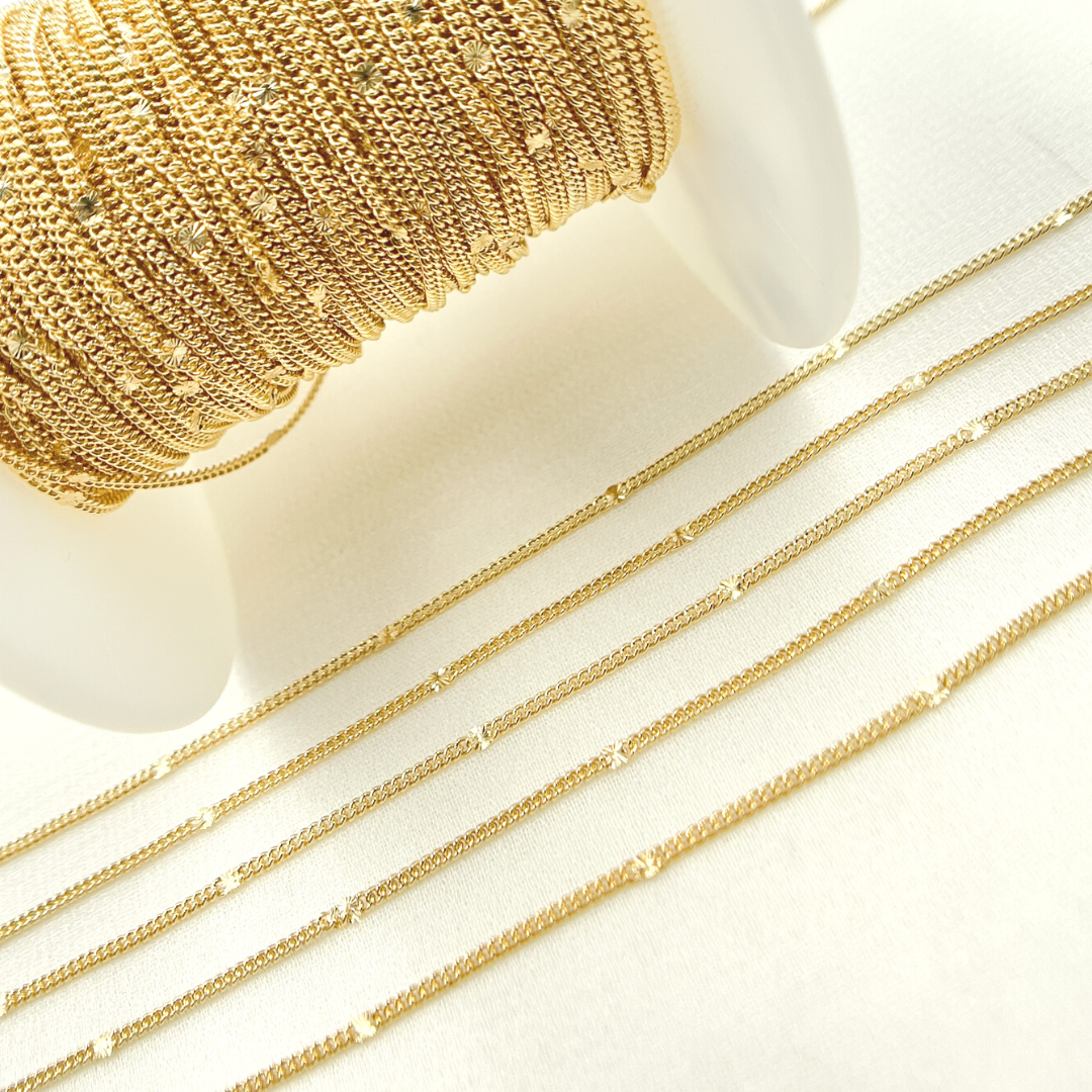 Buy 14k Gold Filled Satellite Curb & Diamond Cut Marina Link Chains