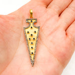 Load image into Gallery viewer, Diamond Silver Arrow Head Pendant with Gemstone
