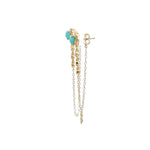 Load image into Gallery viewer, CE96388TQ5. 14k Solid Gold Diamond and Turquoise Dangle Earrings