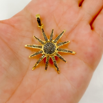 Load image into Gallery viewer, DP366. Diamond Sterling Silver Sun Pendant