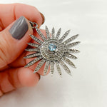 Load image into Gallery viewer, DP065. Diamond Sterling Silver Sun Pendant with Gemstone