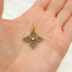 Load image into Gallery viewer, DC945. Diamond & Sterling Silver Flower Pendant with Gemstone