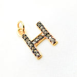 Load image into Gallery viewer, DC537. Diamond Sterling Silver Letter "H" Charm