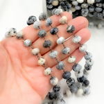 Load image into Gallery viewer, Dendrite Opal Oxidized 925 Sterling Silver Wire Chain. DEN15