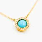 Load image into Gallery viewer, Buy 14K Solid Gold Diamond and Turquoise Necklace