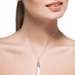 Load image into Gallery viewer, 14K Gold Diamond and Pearl Dangle Drop Necklace