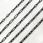 Load image into Gallery viewer, Black Rhodium Matt Sterling Silver Flat Paperclip Long and Short Chain