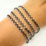 Load image into Gallery viewer, X8SB. Black Rhodium 925 Sterling Silver Wheat Chain