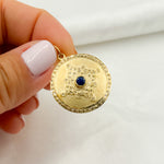 Load image into Gallery viewer, 14K Solid Gold Diamond and Gemstone Round Charm. GDP245
