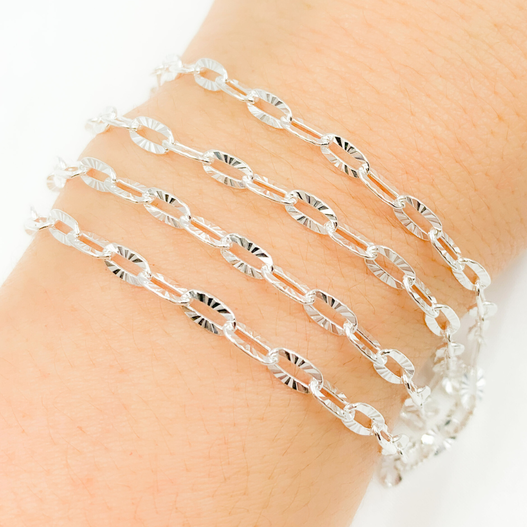 Diamond Cut Oval Link Chains