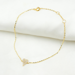 Load image into Gallery viewer, BR401902. 14k Solid Gold Diamond Heart Bracelet