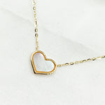 Load image into Gallery viewer, NT405812. 14K Solid Gold Mother of Pearl Heart Necklace
