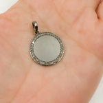 Load image into Gallery viewer, DC032. Diamond Sterling Silver Round Pendant