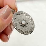 Load image into Gallery viewer, DP253. Diamond & Sterling Silver Oval Pendant with Gemstone