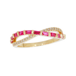 Load image into Gallery viewer, Gold Diamond and Gemstone Cross Ring