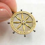 Load image into Gallery viewer, Silver Round Fancy Pendant with Gemstone